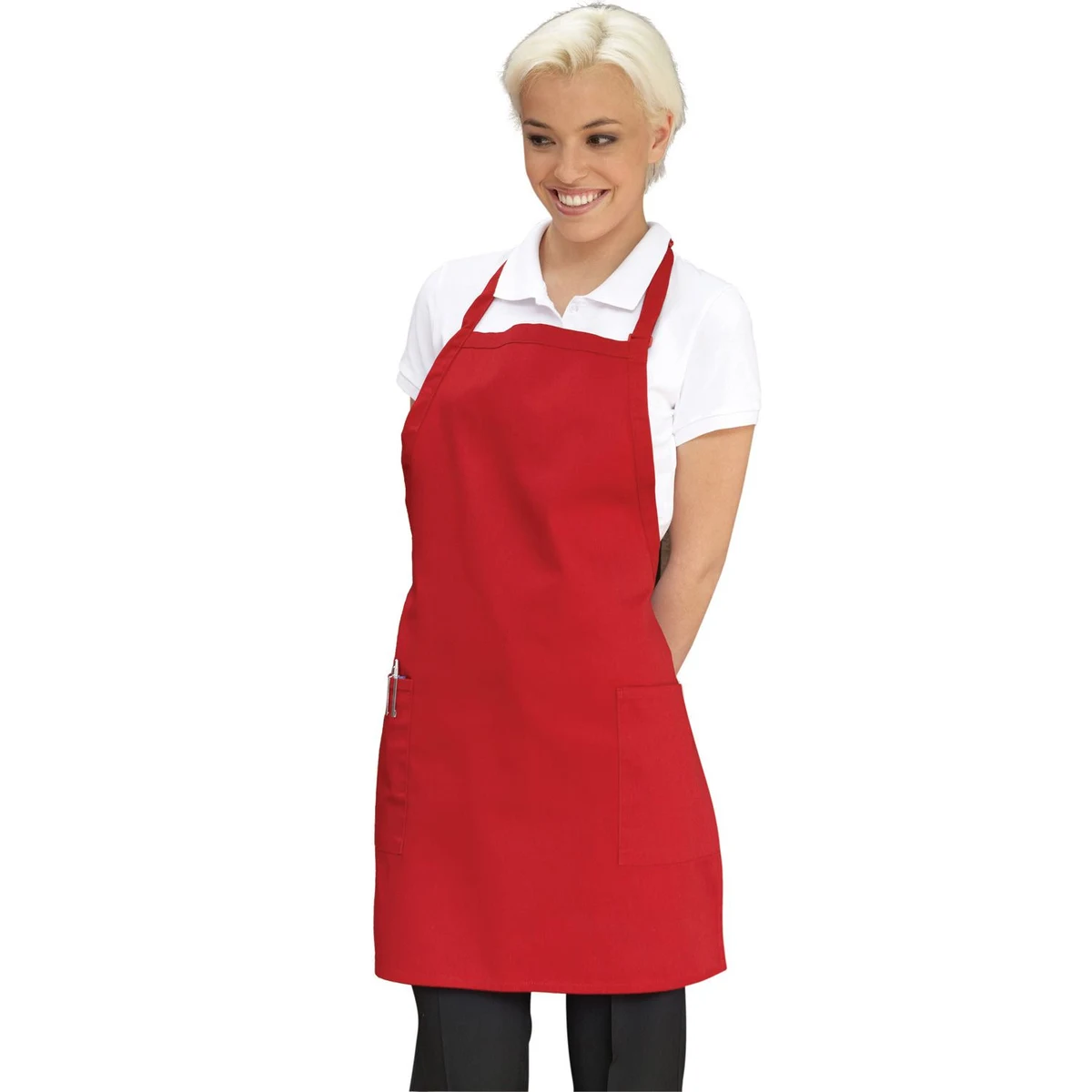 Red Deluxe Long Bib Apron 1