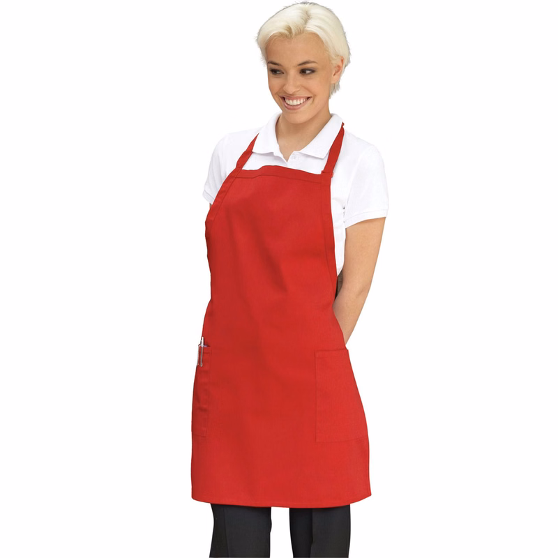 Red Deluxe Long Bib Apron