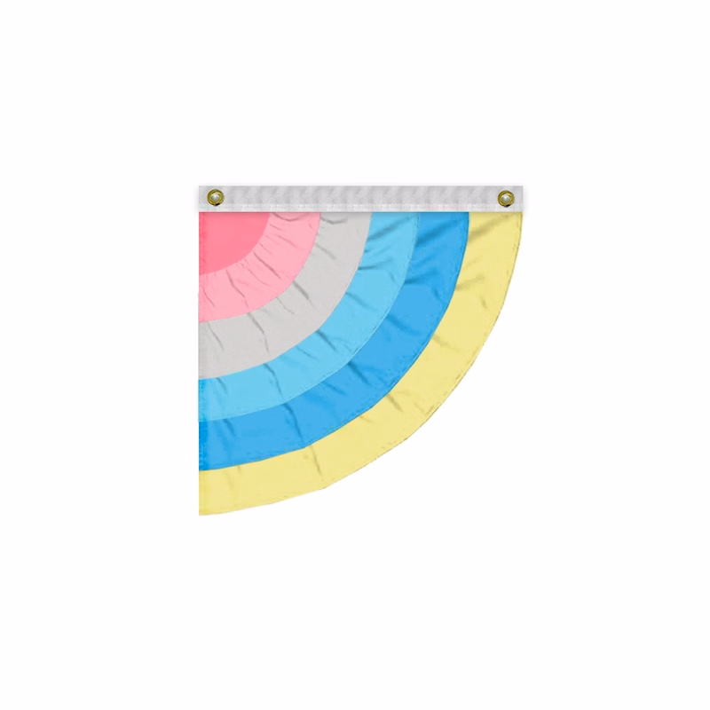 3'x3' Genderflux Pleated Half Fan- Right Side