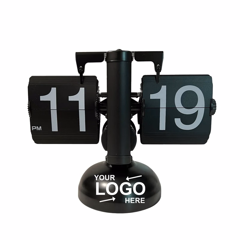 Retro Black Flip Desk Clock