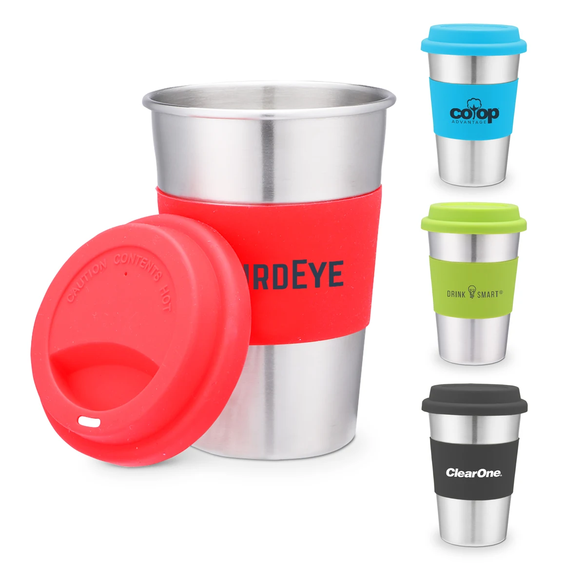 Stainless Steel Cup w/Silicone Grip 1