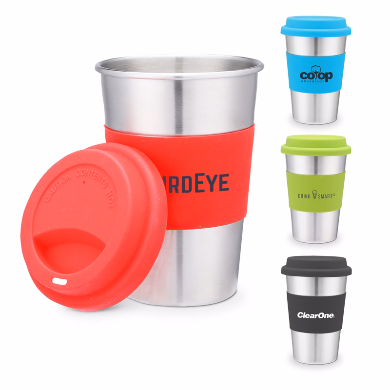 Stainless Steel Cup w/Silicone Grip