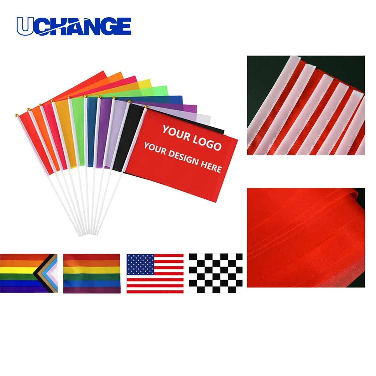 Expedited Full Color Custom Handheld Stick Flag Service 1