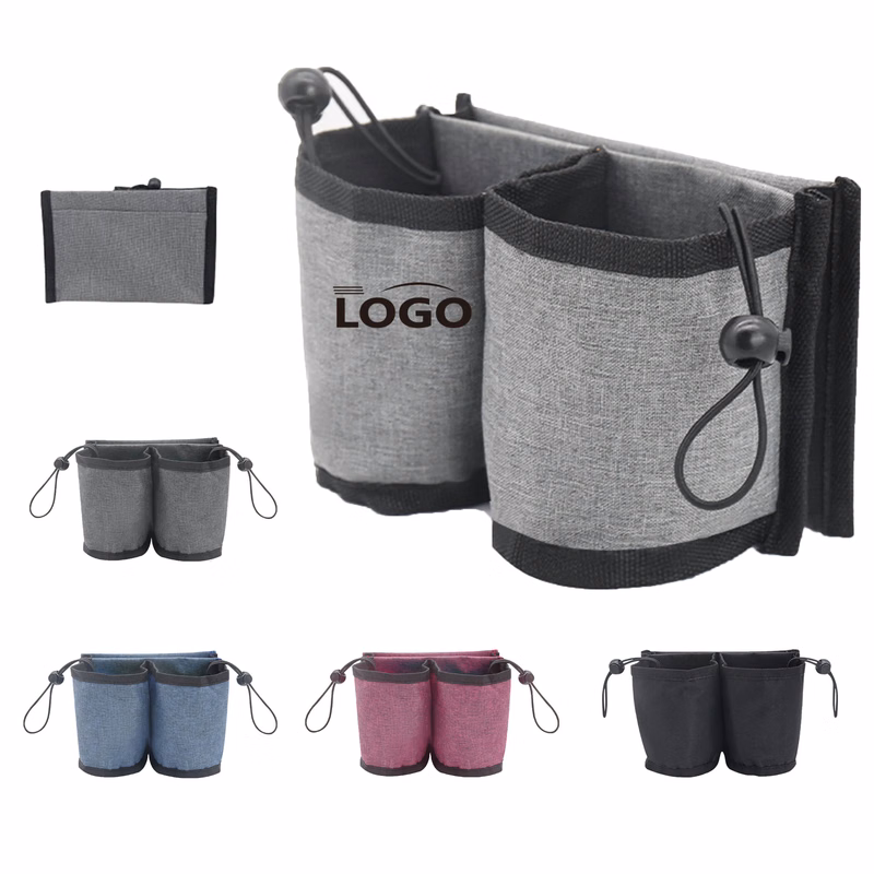 Dual-Pocket Travel Luggage Cup Holder Sleeve