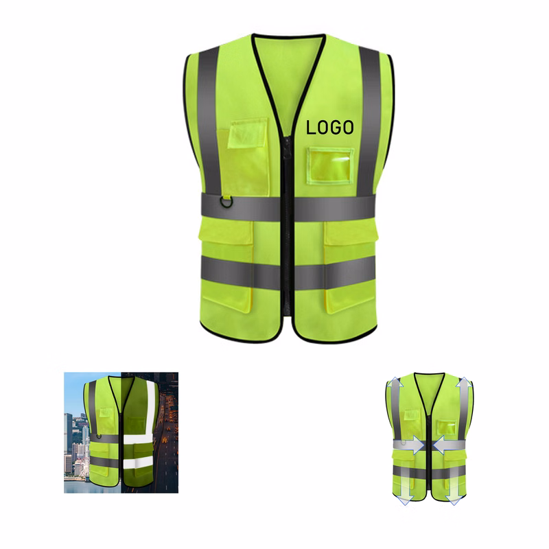Zippered Reflective Safety Vest Workwear