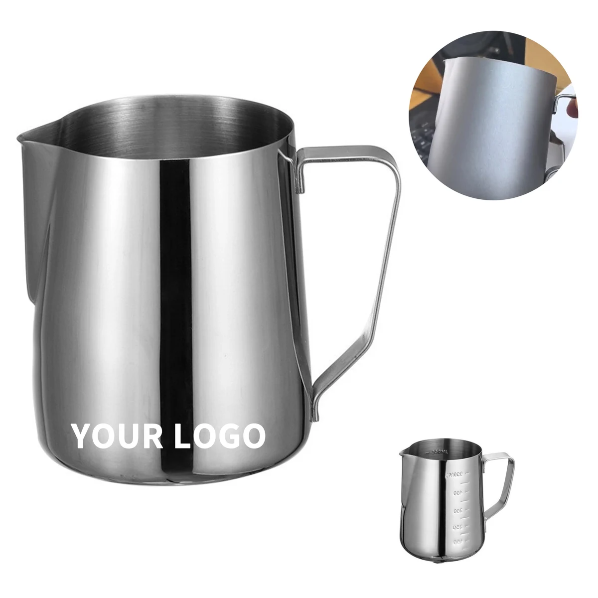 12 Ounce Stainless Steel Frothing Pitcher With Dual Scale 1
