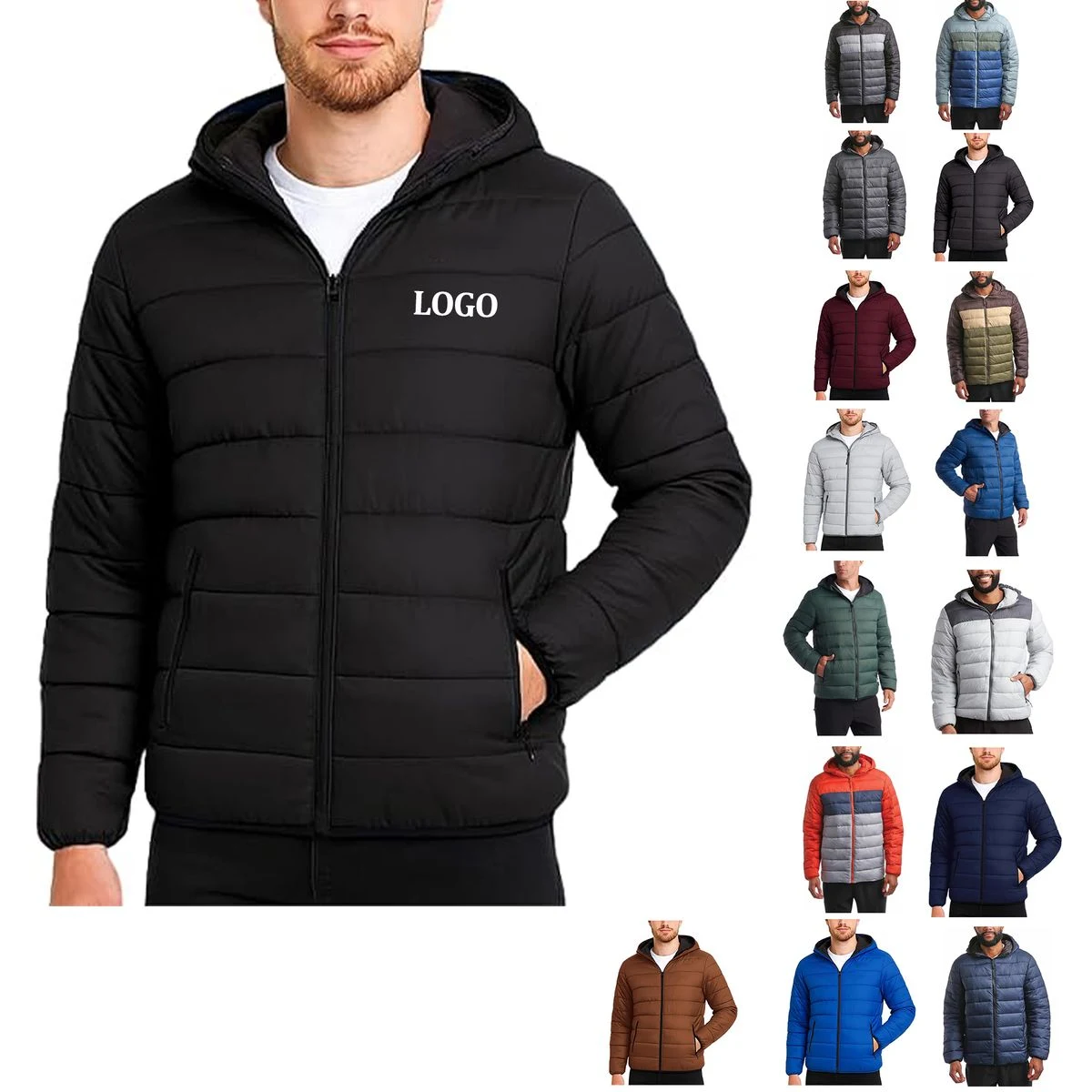 Warm Hooded Quilted Down Jacket 1