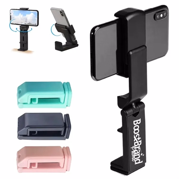 Custom Foldable 360 Phone Stand with Adjustable Grip — Tech Productivity Accessory