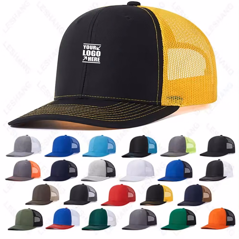6 Panel Plain Mesh Trucker Cap