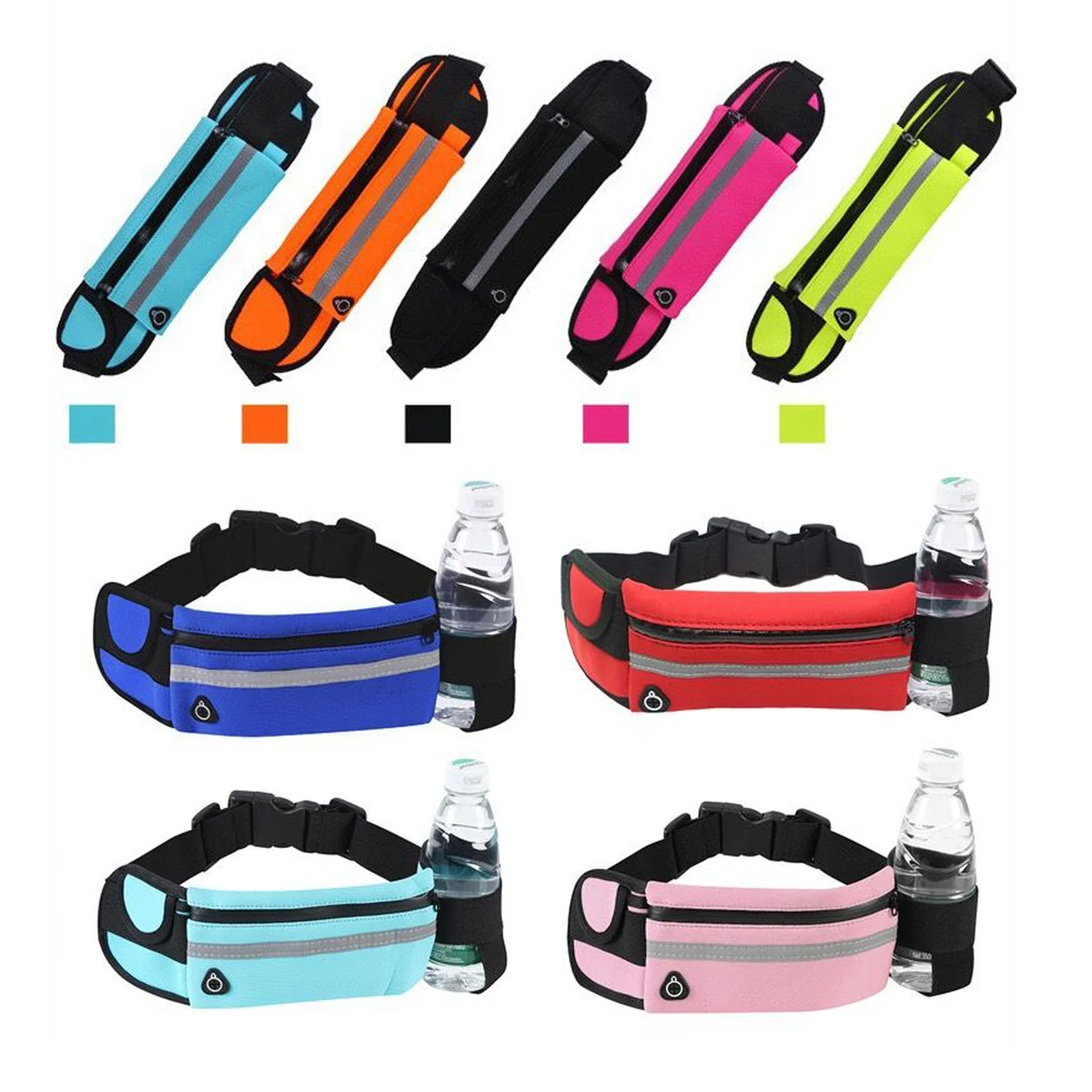 Lycra Running Belt Fanny Pack With Bottle Holder 1
