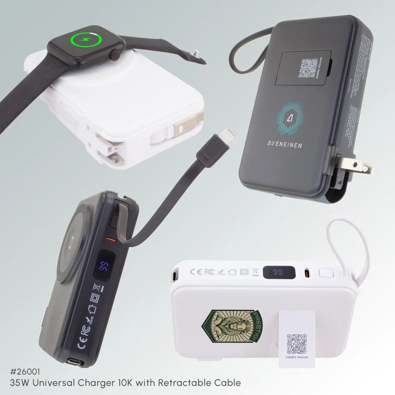 35W Universal Charger 10K with Retractable Cable 1