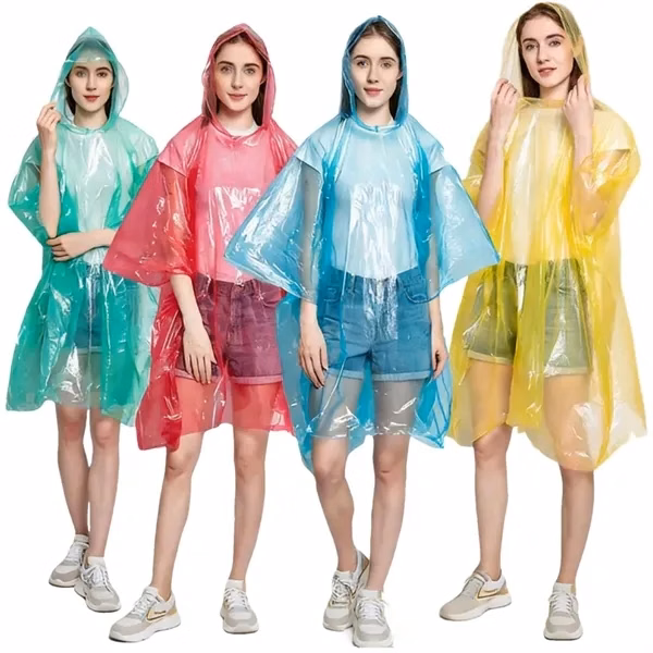 Custom Waterproof PE Disposable Rain Poncho — Emergency Weather Protection for Teams