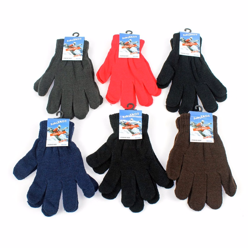 Bulk Adult Acrylic Gloves - Assorted Colors One Size
