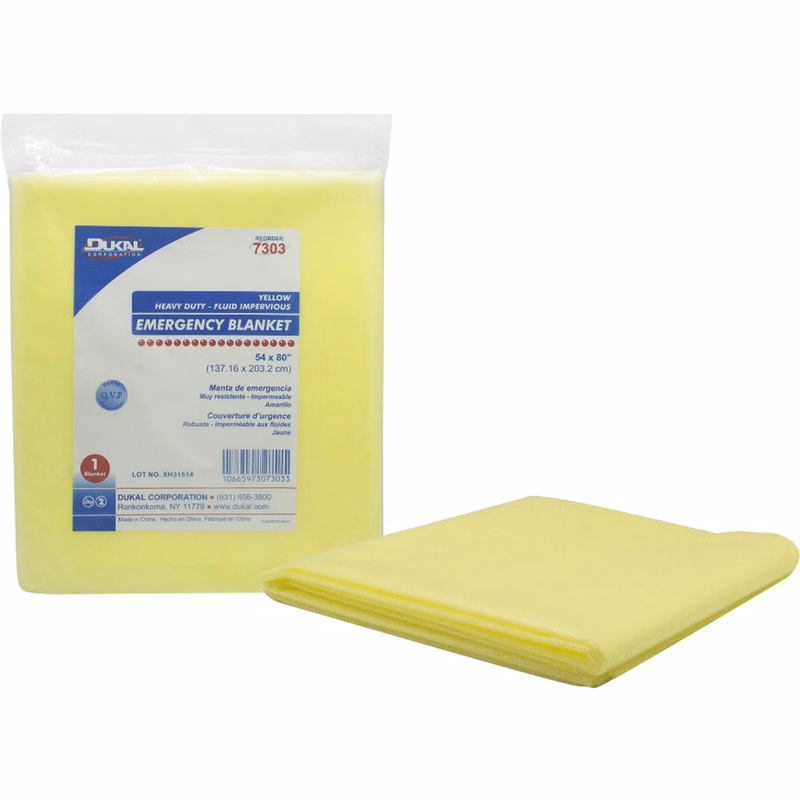 Emergency Blanket - Yellow Poly-Coated 54" x 80"