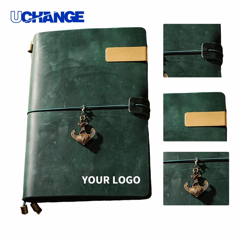 PU Leather Refillable Journal Notebook with Kraft Paper