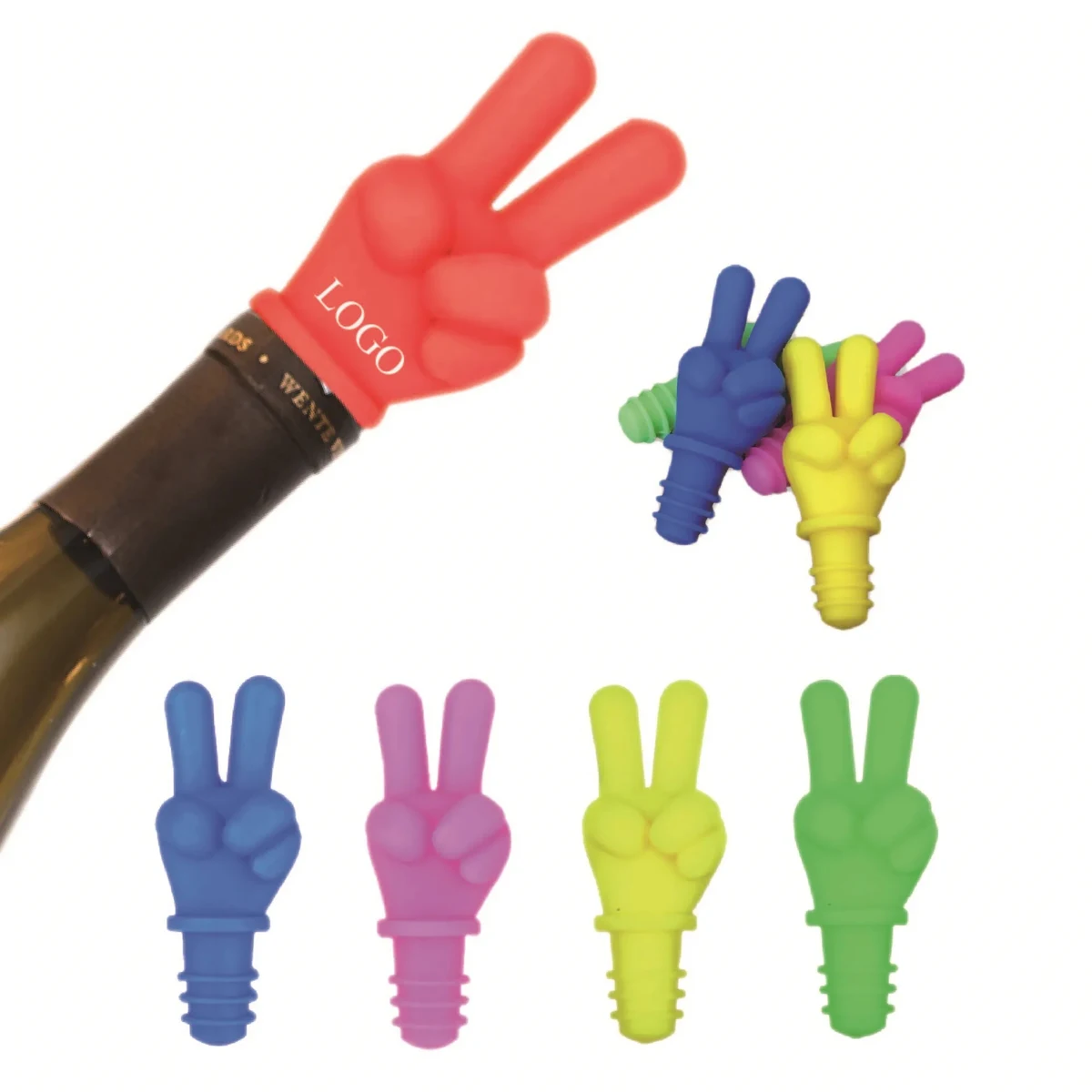 Victory Sign Silicone Wine Stopper 1