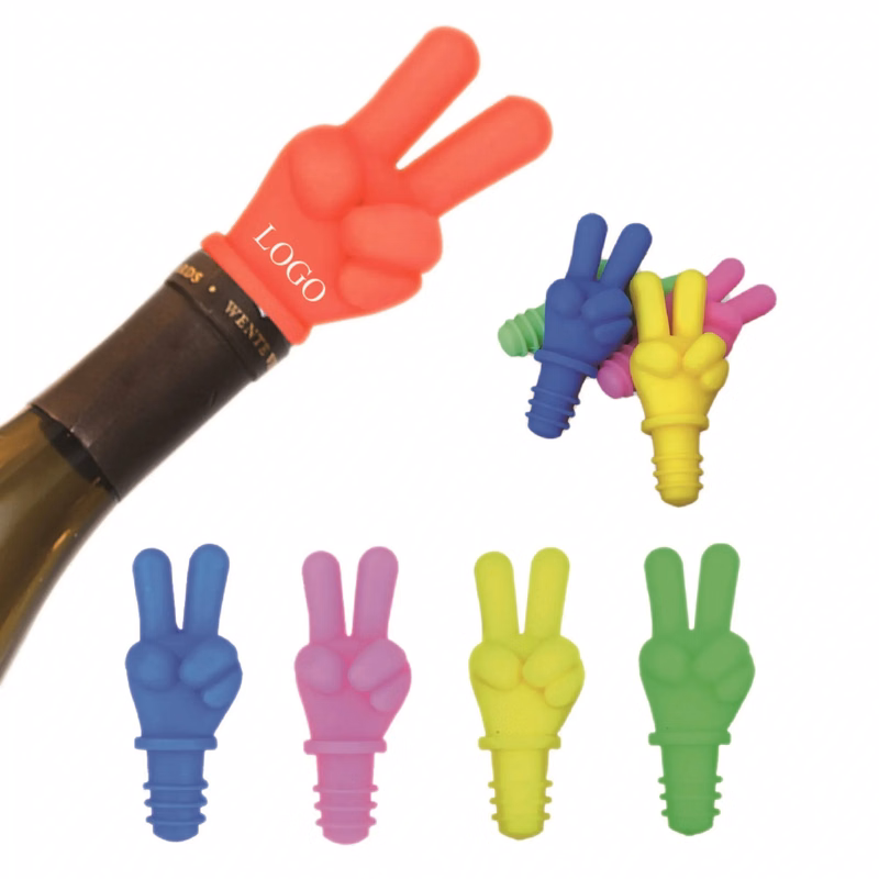 Victory Sign Silicone Wine Stopper