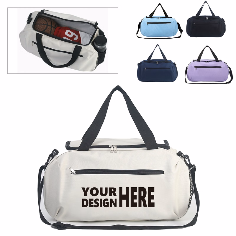 Solid Color Travel Gym Bag with Multifunctional Design