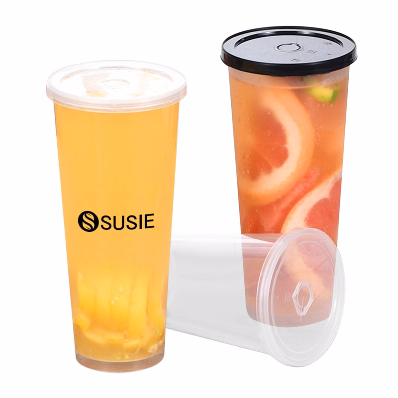 17oz Wide Mouth Plastic Cup with Lid