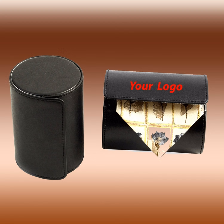 Black Genuine Leather Single Tie Case