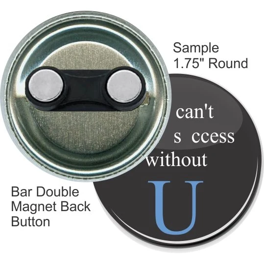 Bar Double Magnet 1 3/4 Inch Round Button 1