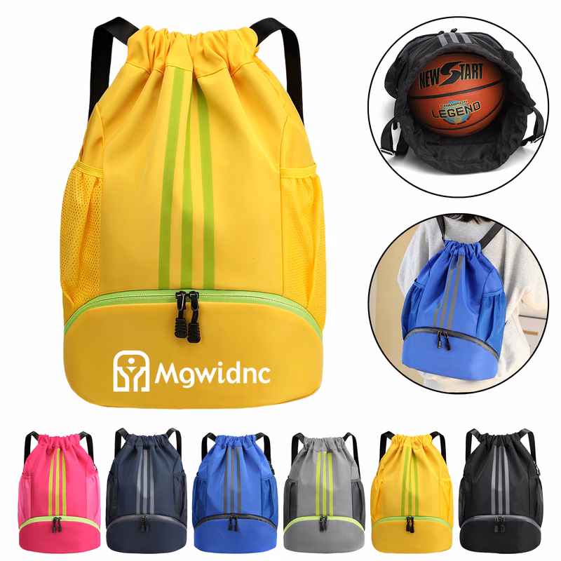 Drawstring Basketball Backpack Large Capacity Sports Training Bag with Shoulder Straps for Students