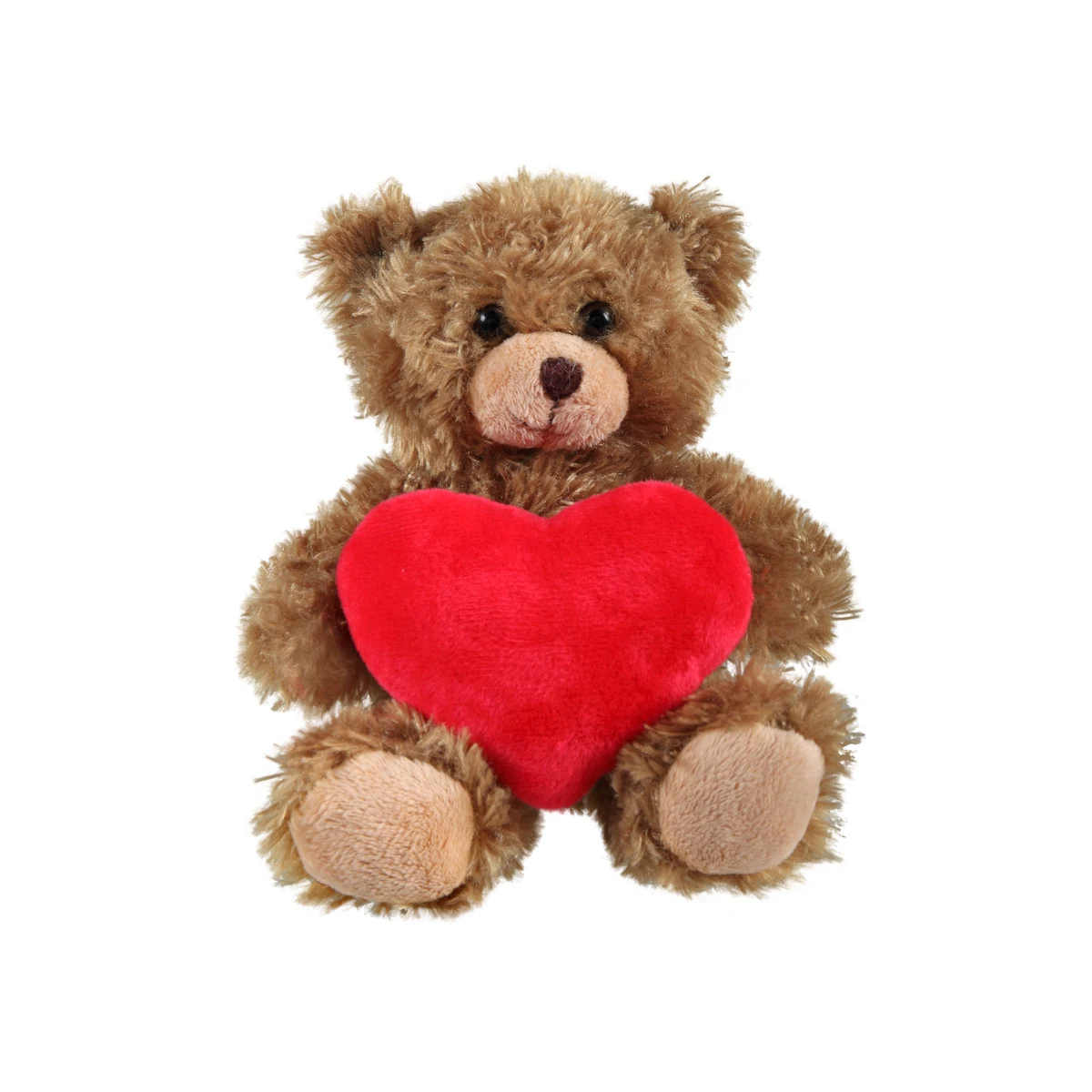 soft plush Mocha Curly Sitting Bearwith heart 1