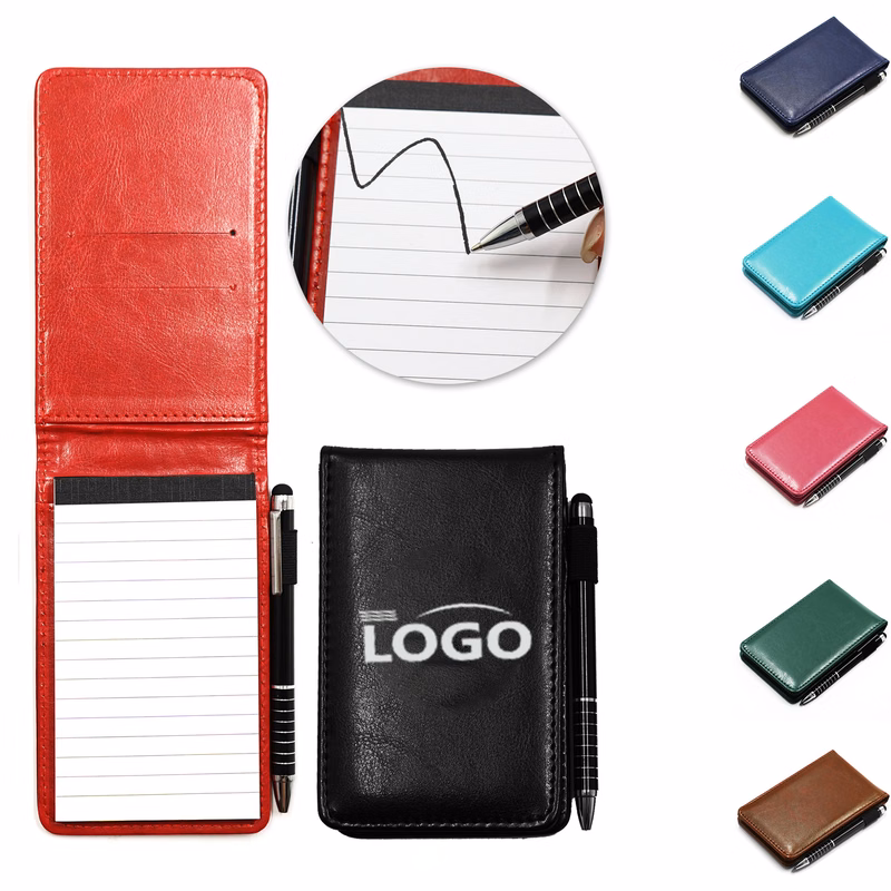 Compact Leather Notepad with Pen Slot