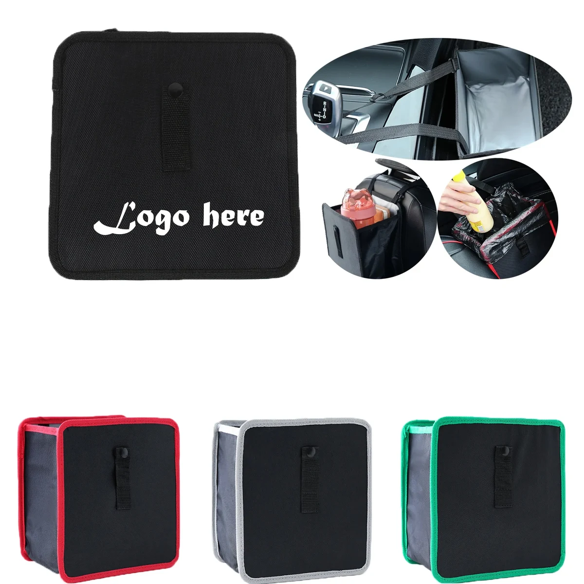 FoldBin: Logo-Printed Car Trash Can & Multi-Storage 1