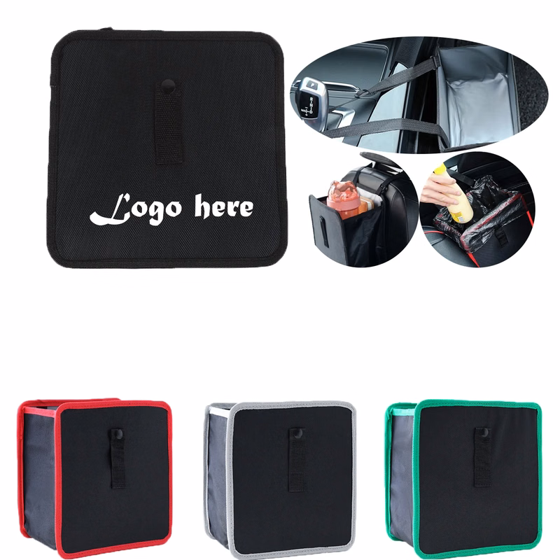 FoldBin: Logo-Printed Car Trash Can & Multi-Storage