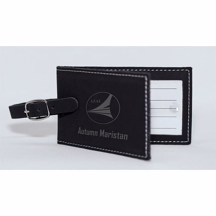 Black Leatherette Luggage Tag