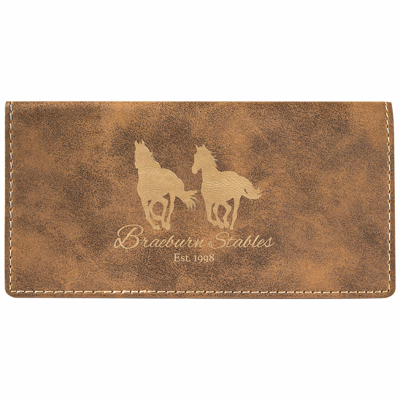 Rustic/Gold Leatherette Checkbook Cover