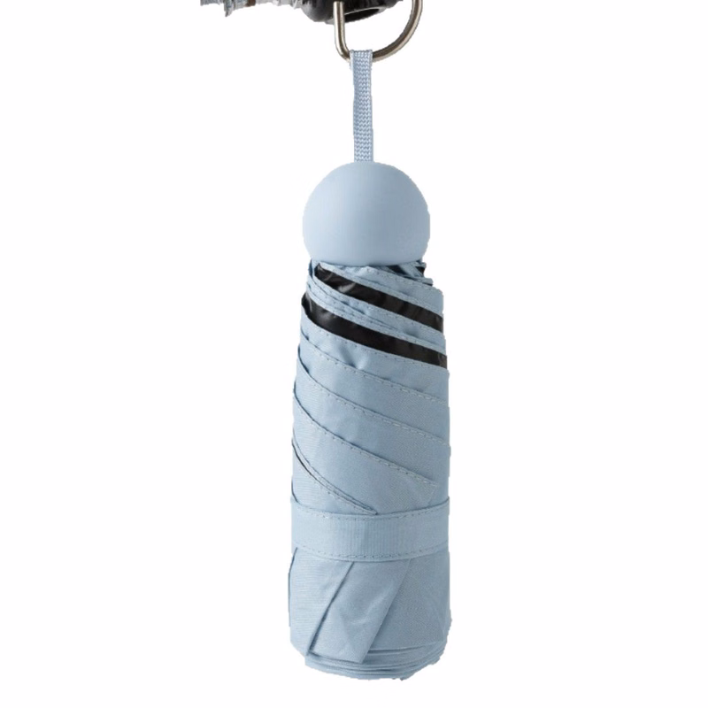 Custom 6-Rib Ultra-Light Mini Capsule UV Protection Umbrella with Hard Case