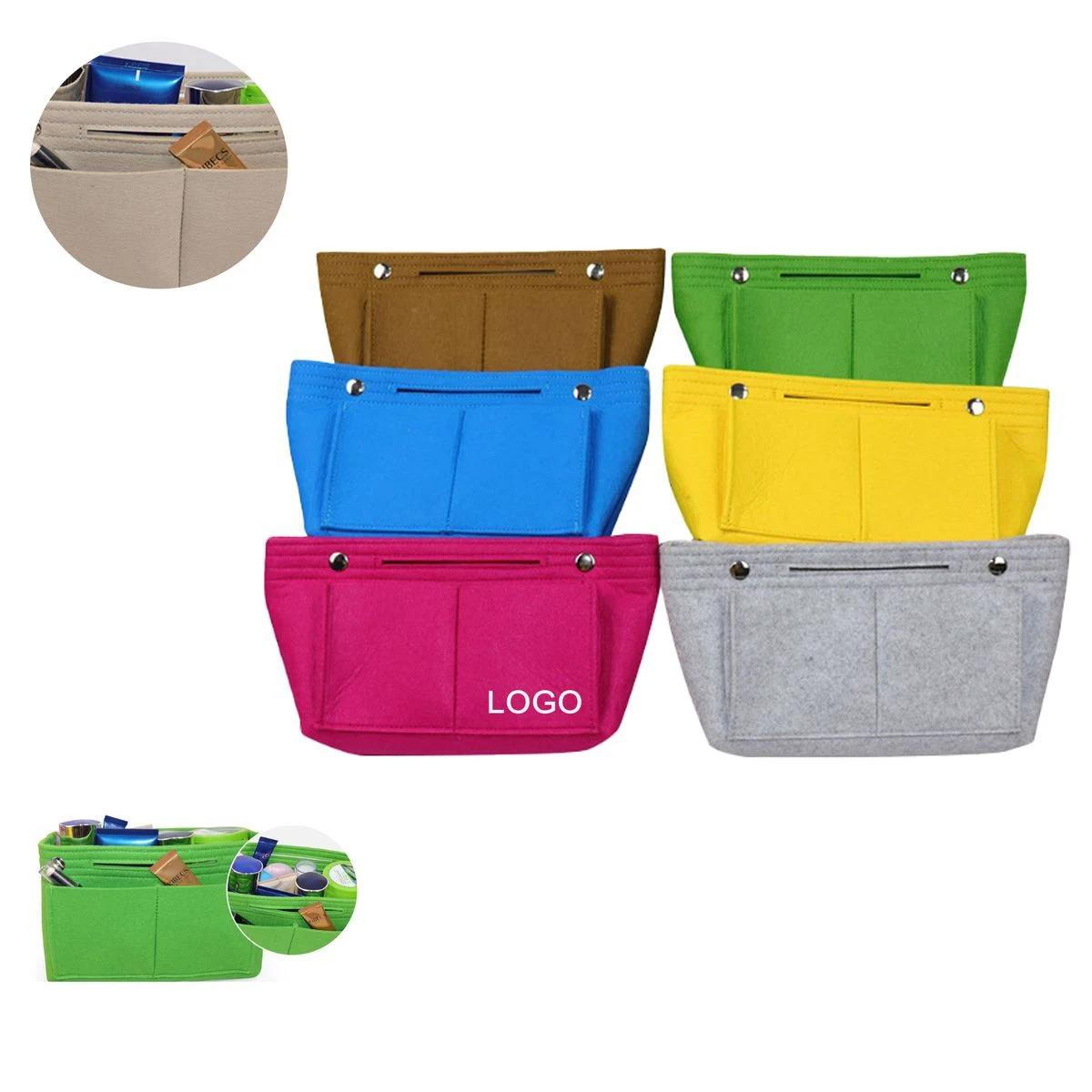 Versatile Ladies Felt Purse Insert Pocket Pouch 1