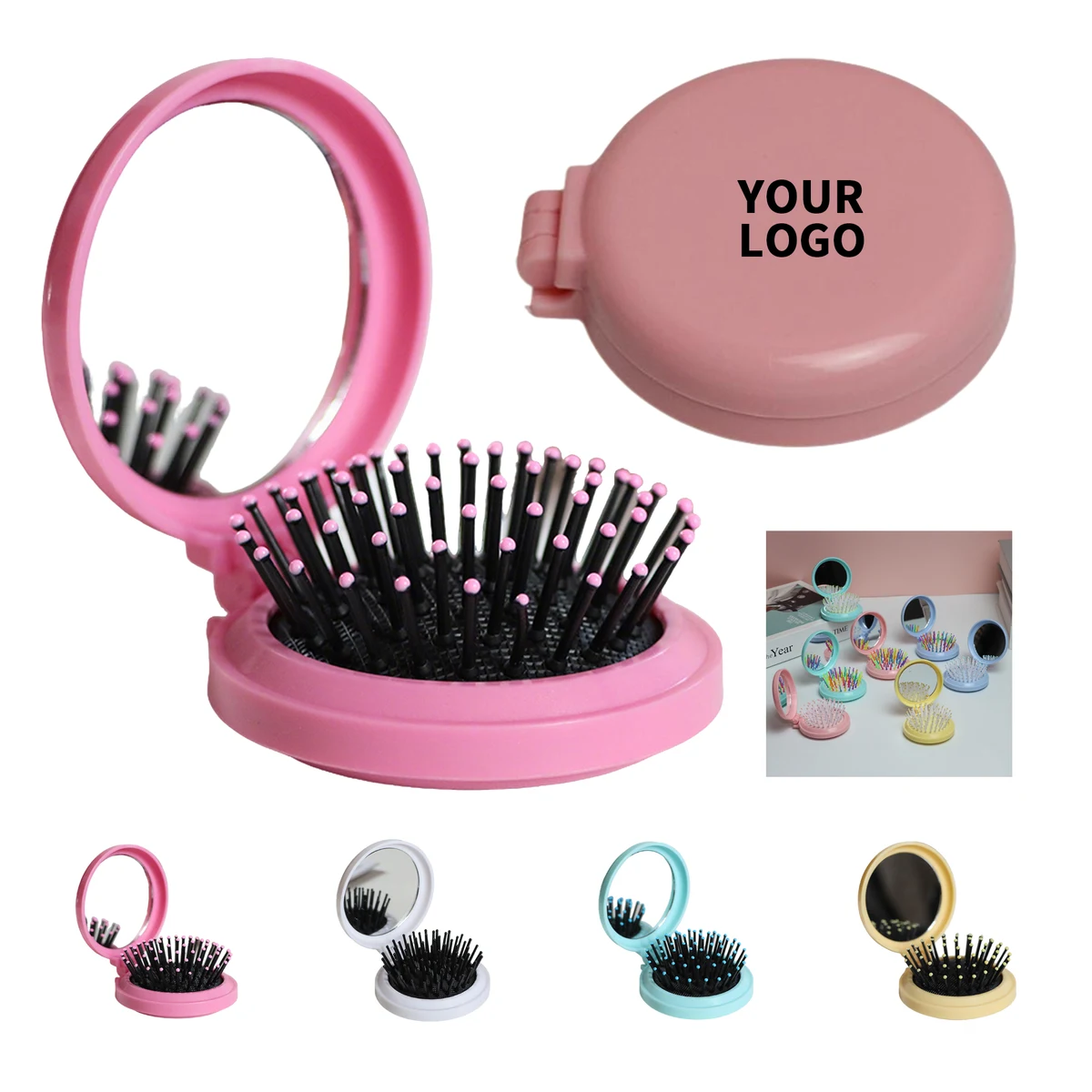 Pocket Travel Hair Tool With Built In Mirror 2.6" 1