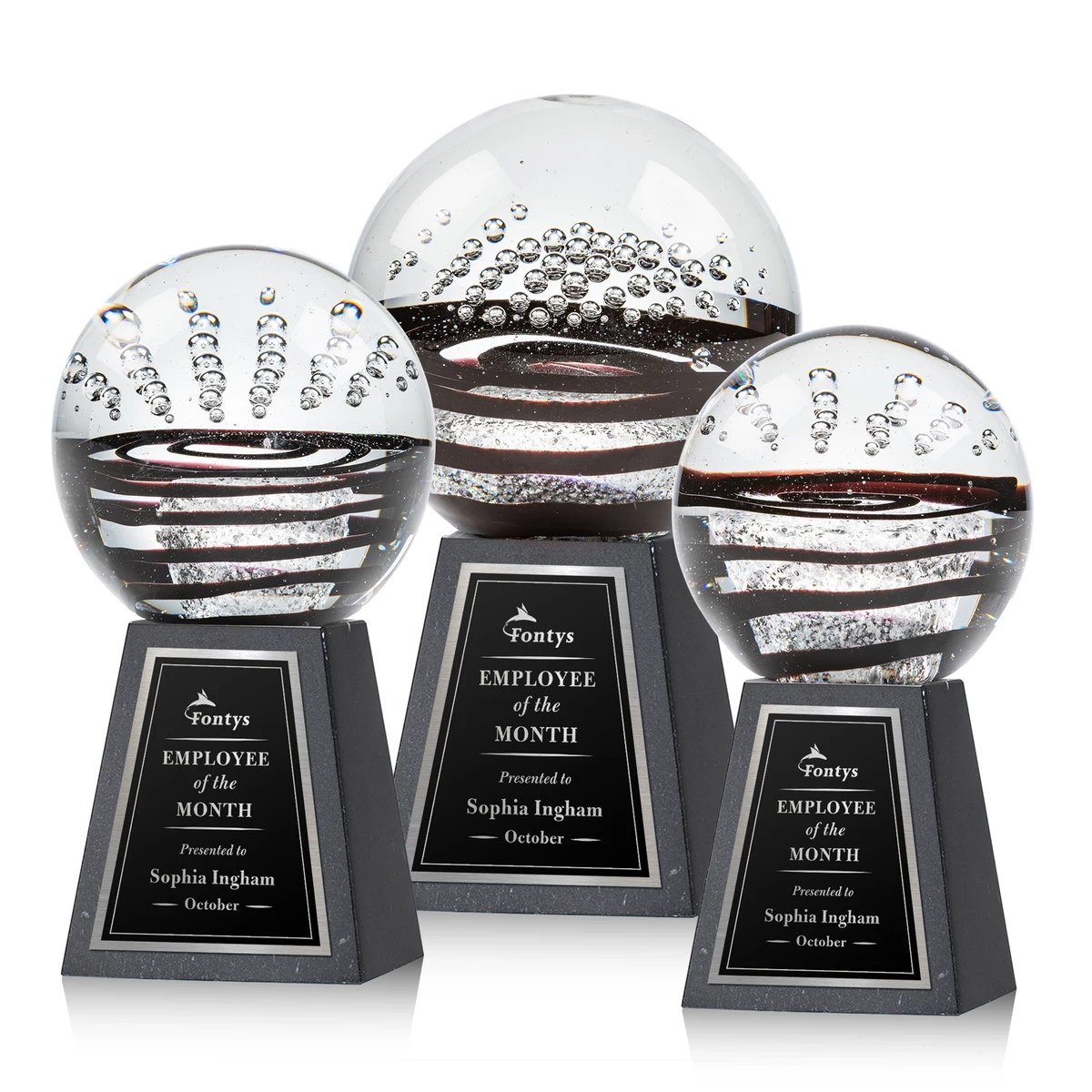 Serenity Award on Tall Marble - Black 1