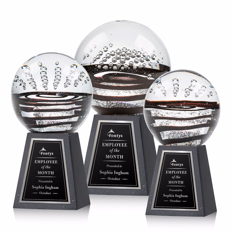 Serenity Award on Tall Marble - Black