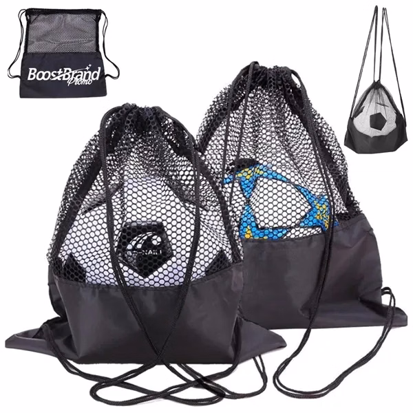 Custom Breathable Mesh Drawstring Sports Ball Bag — Team Giveaway