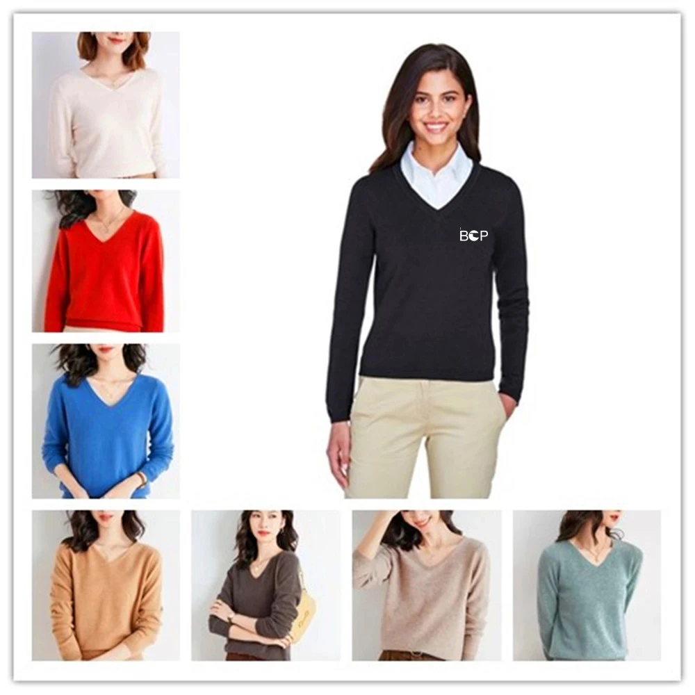 Ladies' V-Neck Sweater 1