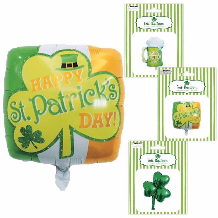 St. Patrick's Day Foil Balloons - Assorted