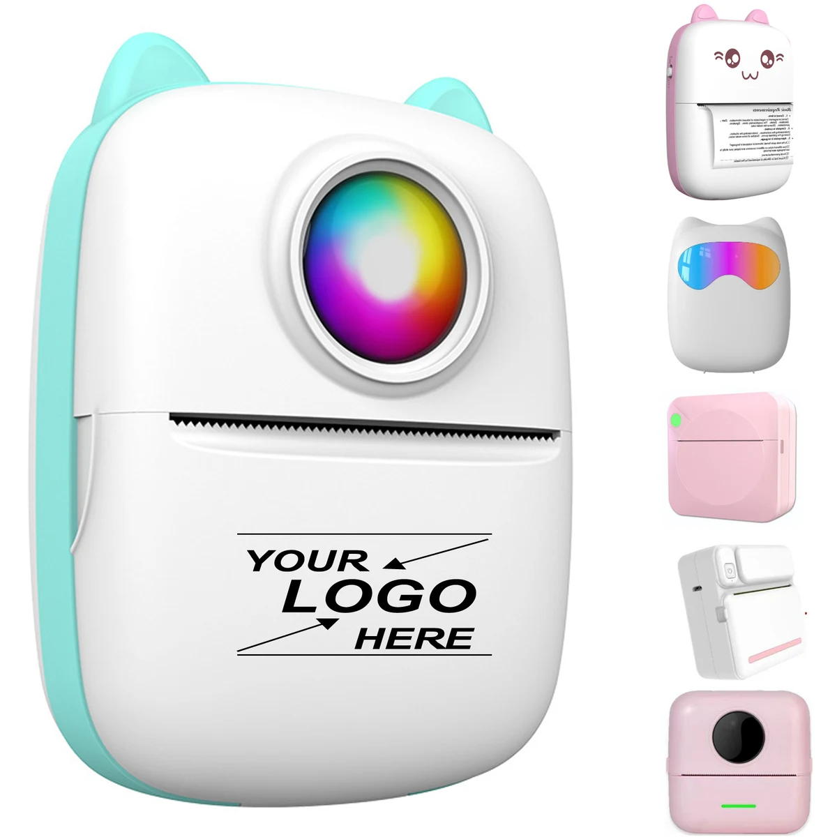 Portable Inkless Sticker Printer with Paper Roll 1