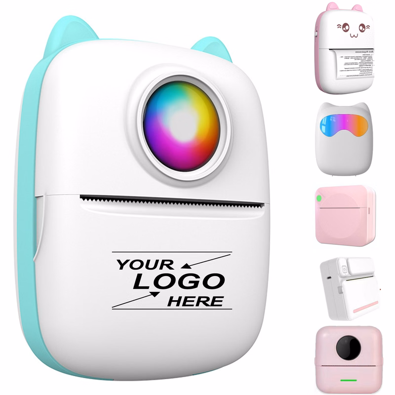 Portable Inkless Sticker Printer with Paper Roll
