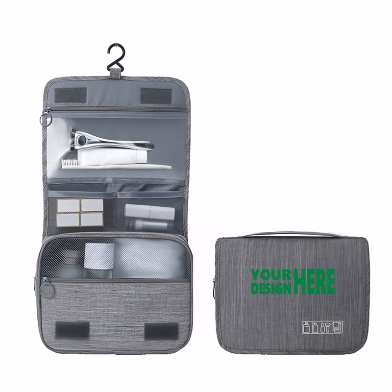 MOQ50 Personalized Hanging Travel Toiletry Bag with Sections