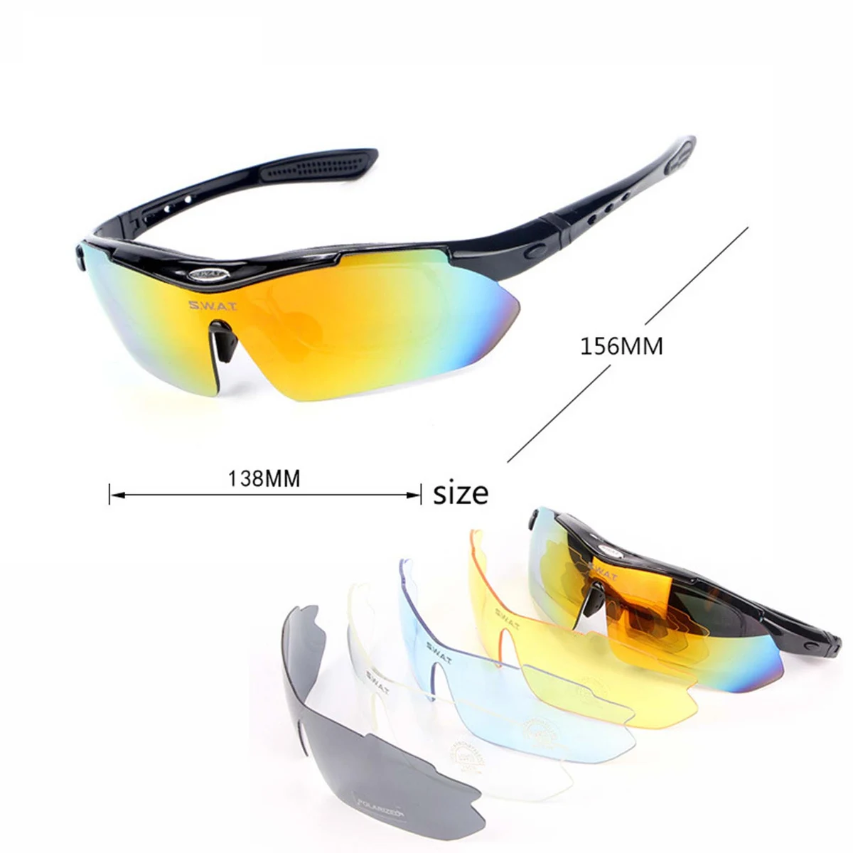 Polarized 5 Lens Cycling Sunglasses 1