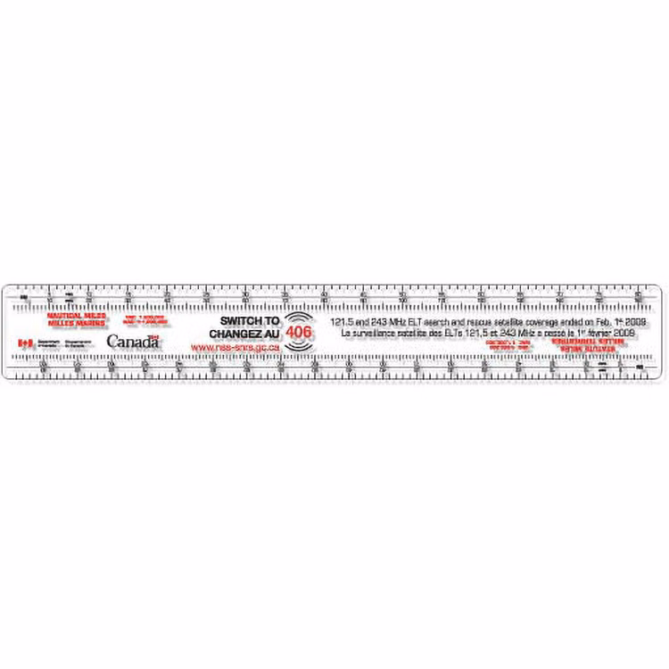.020 Clear Plastic Ruler 1.75"x12.25" Rectangle / Round Corner, Spot Colour