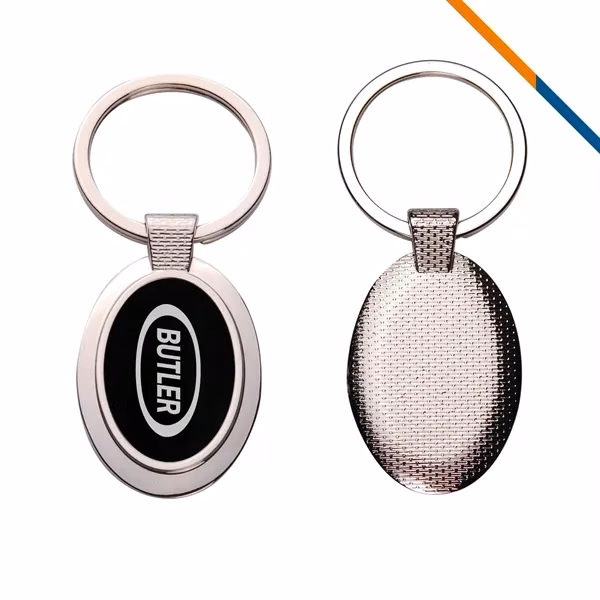 Custom Metal Key Tag with Reflective Nickel Finish — Corporate Giveaway