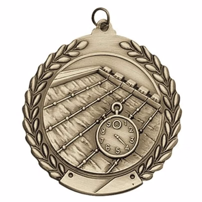 Swimming Die Cast Medal, 1 3/4"