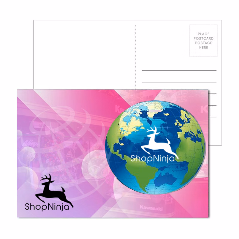 Post Card With Full-Color Globe Luggage Tag