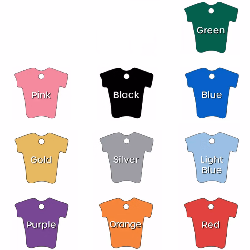 T Shirt Aluminum Tag - 100% MADE IN THE USA