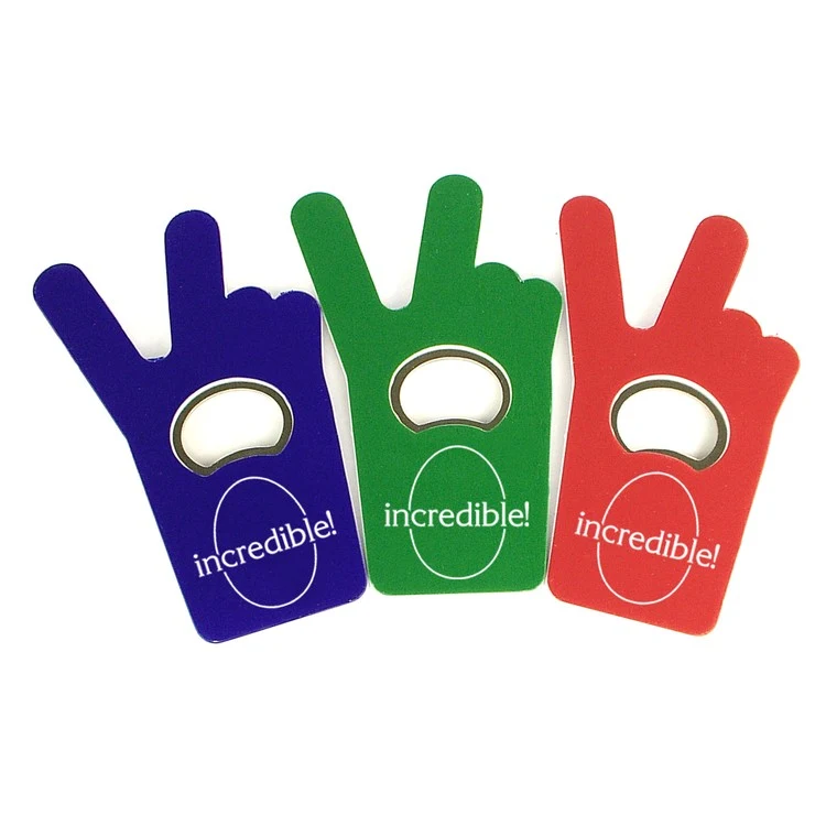 Jumbo size V sign / finger bottle shape magnetic bottle opener 1
